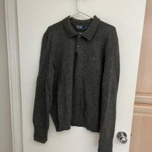 Polo by Ralph Lauren Men's Sweater Size XL 100% Lambswool Oxford Gray